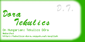 dora tekulics business card